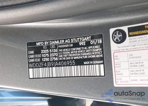 2018 Mercedes-Benz E 300 from USA, damaged, VIN WDDZF4JB9JA406955